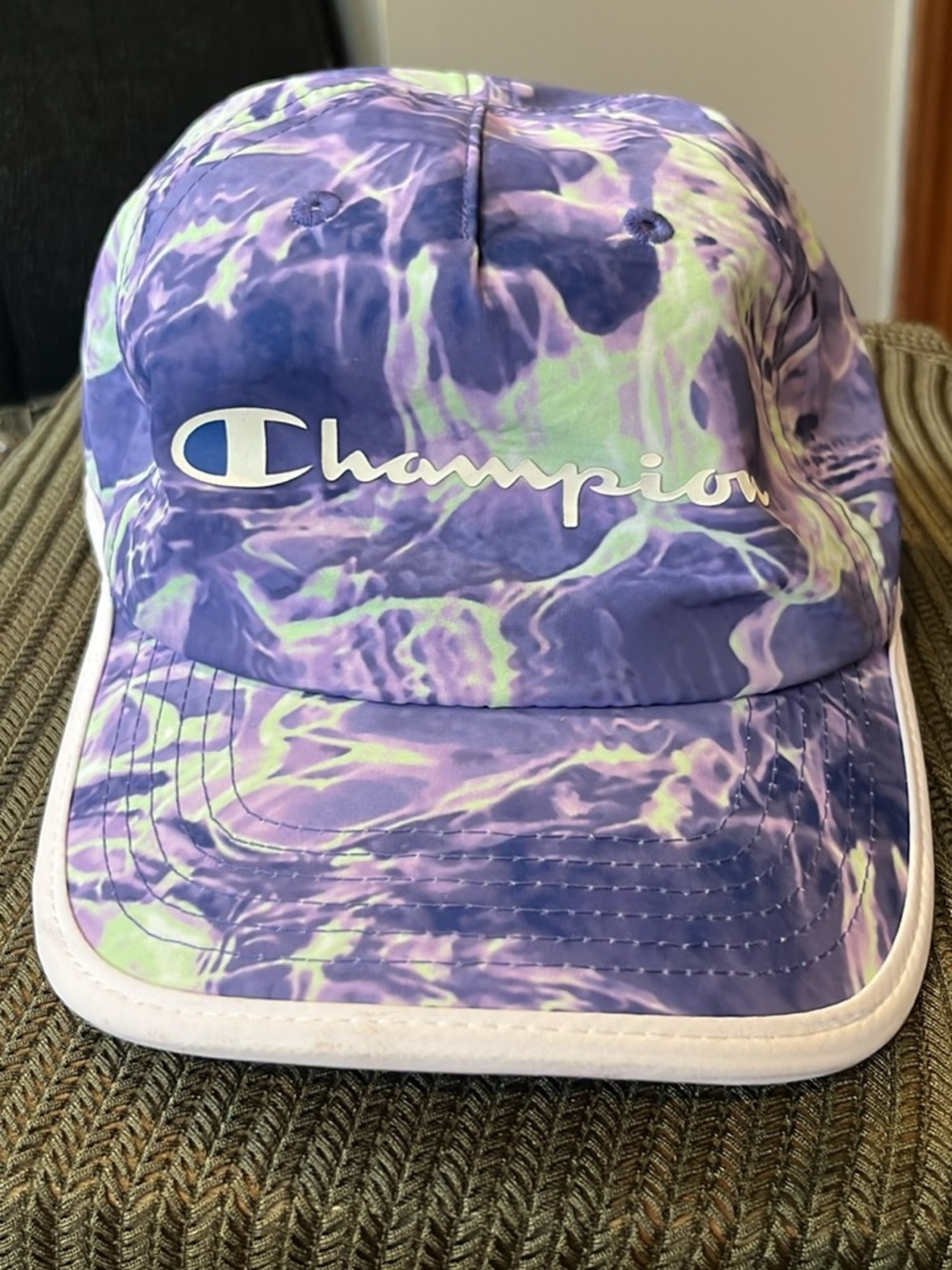 Champion Purple and Light Green Tie-Dye Logo Cap